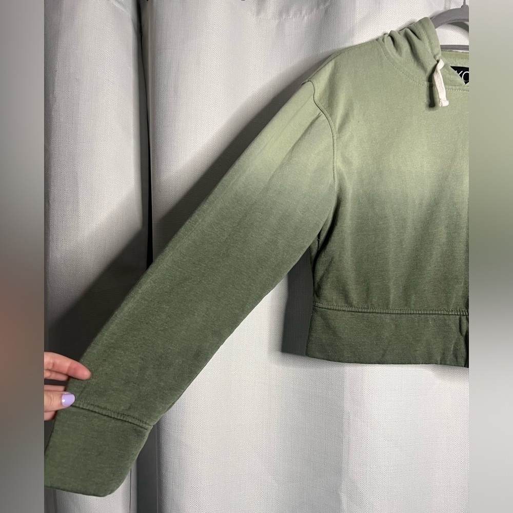 BKC BKLYN Cloth Green Ombre Cropped Hoodie Small - Picture 4 of 8